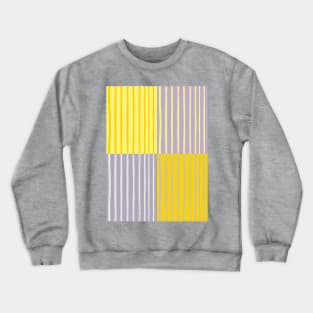 Grey and Yellow Brush Stroke Style Stripes Grid Crewneck Sweatshirt